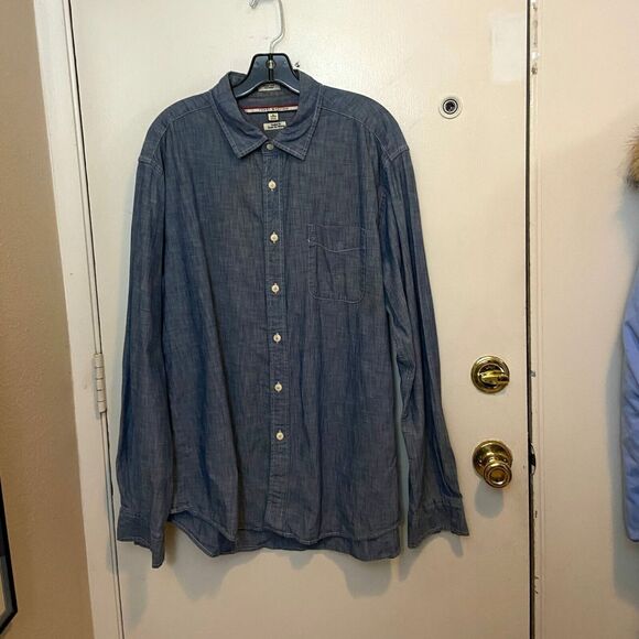 #3727 Tommy Hilfiger Blue button down mens shirt size XL - Picture 6 of 10